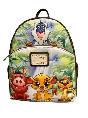 Loungefly Lion King Kids Mini Backpack in Green, Yellow & Brown